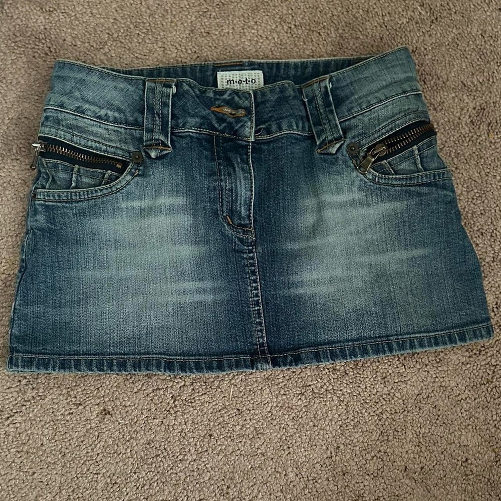 OTTO Denim Mini Skirt in Faded Blue